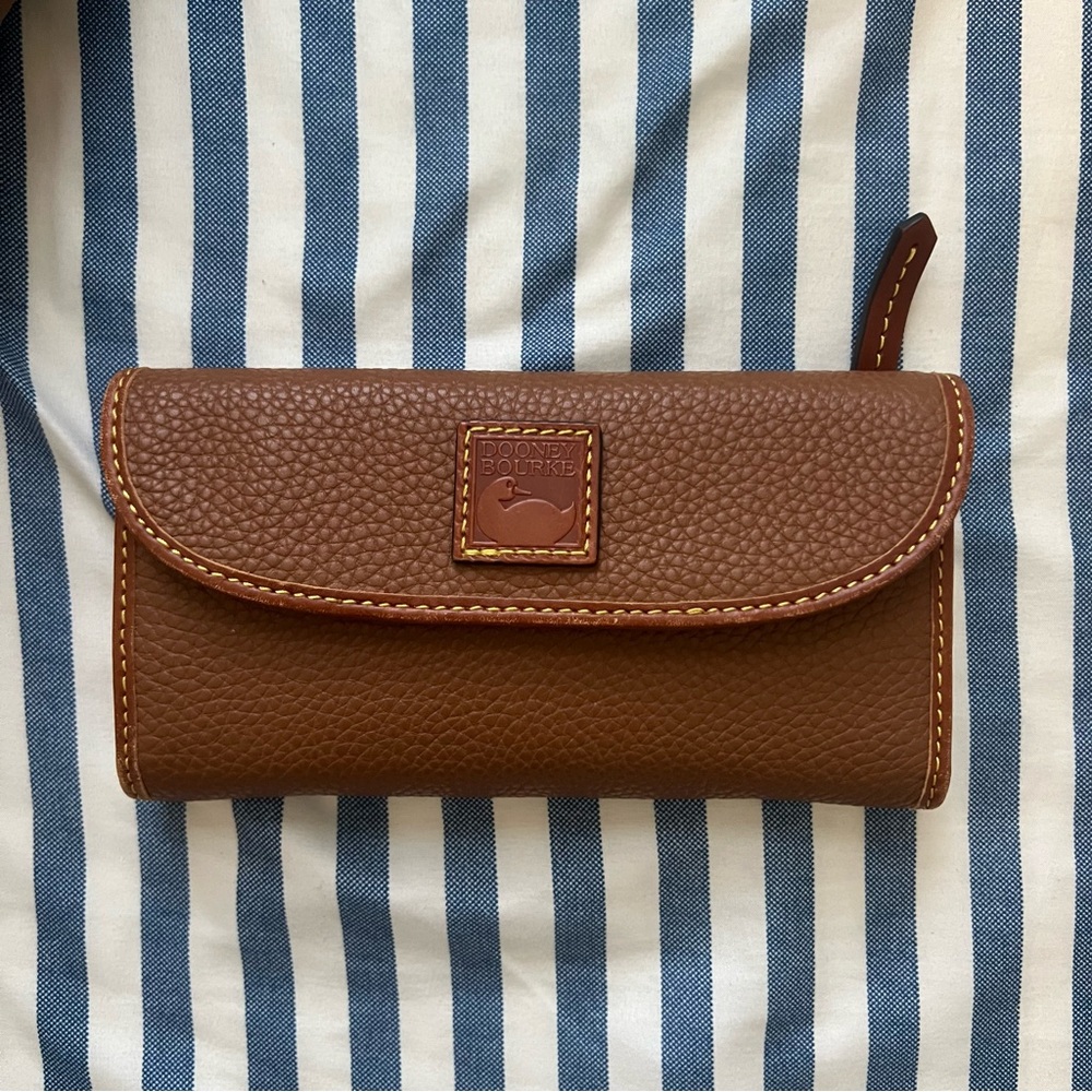 Dooney & Bourke Caramel Small Leisure Leather Tote and Wallet Set EUC - Picture 3 of 12